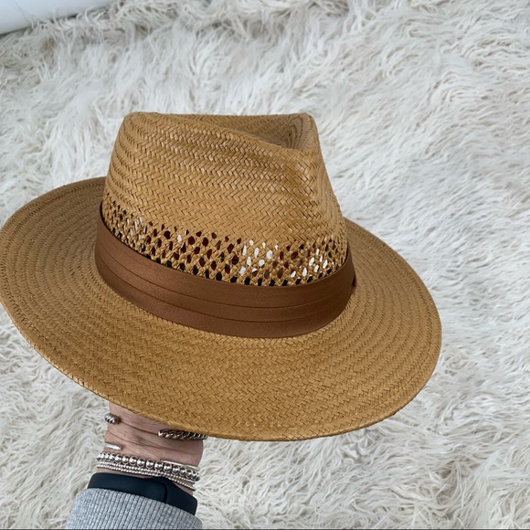 Brixton Goodman Straw Fedora Hat Unisex 